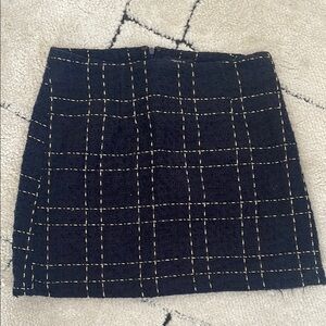 Forever 21 Black and Cream Plaid Mini Skirt